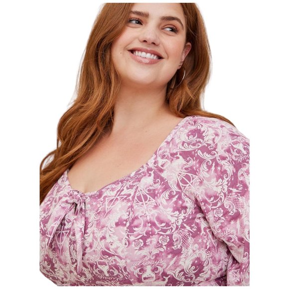 TORRID x HARRY POTTER - Deathly Hallows Peplum Tie Front Blouse Size 1X NEW NWOT - Picture 4 of 8